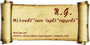 Milovánov Gyöngyvér névjegykártya